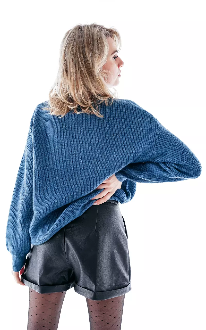 Sweater with round neck Blue