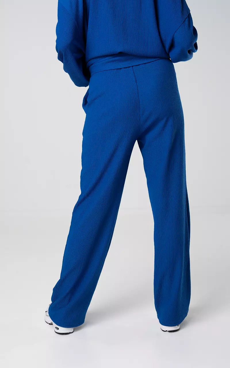 Wide leg pants with tie Cobalt Blue