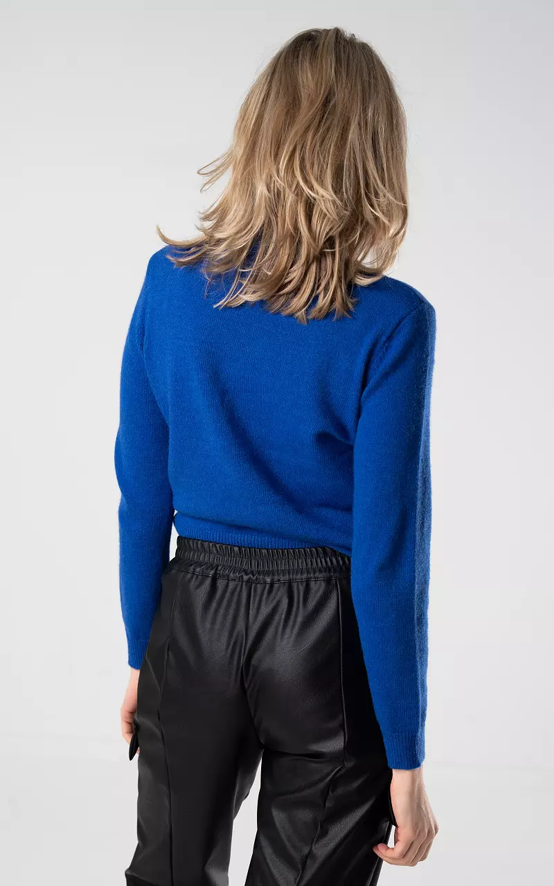 Pullover mit Text OFF PISTE  Kobaltblau Weiß