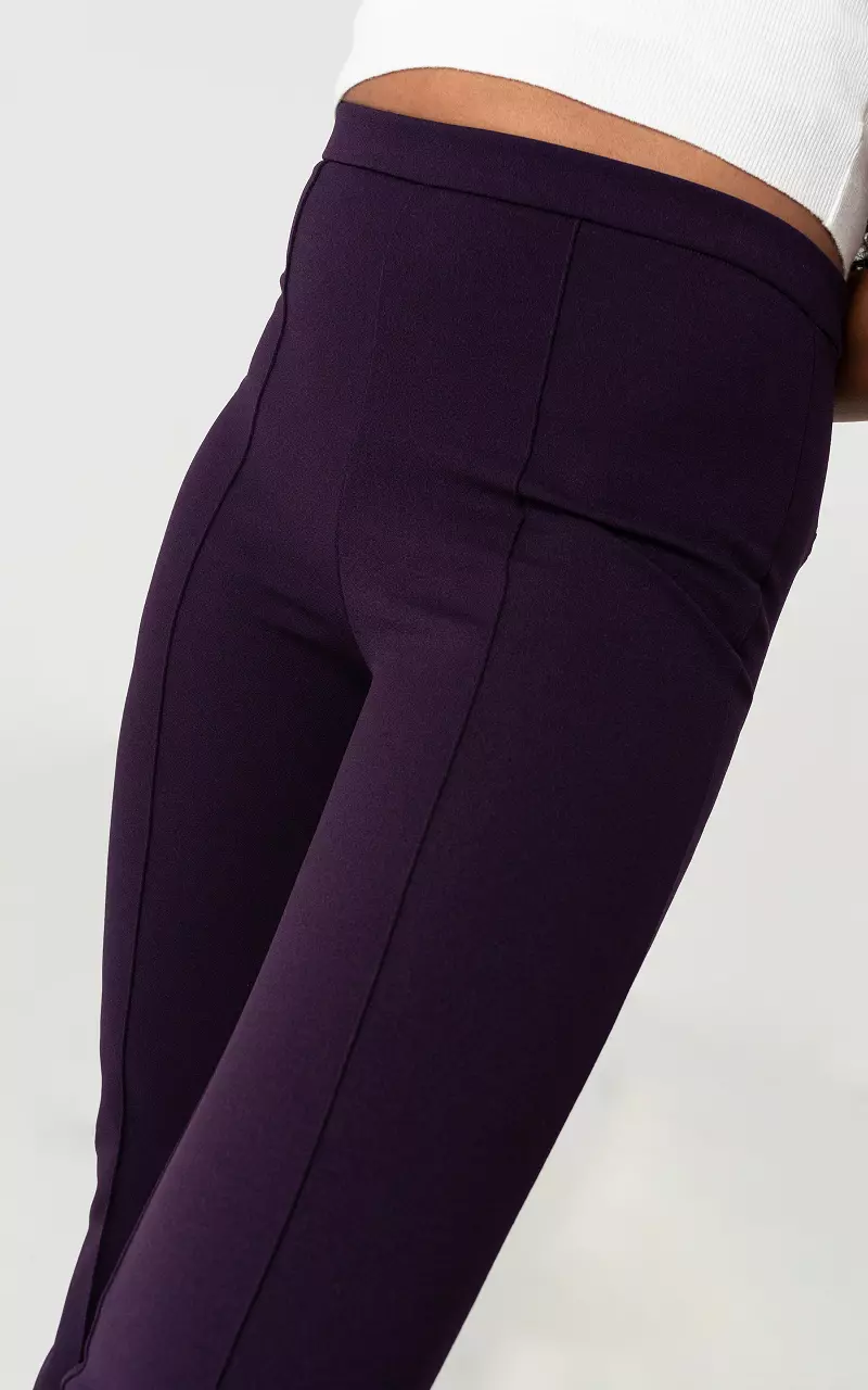 High-waist, flared trousers Dark-Purple
