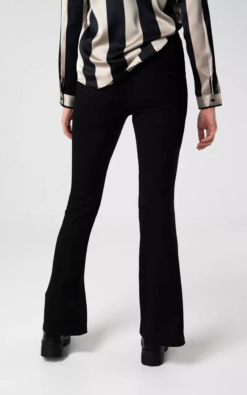 Flared pants with elastic band Black