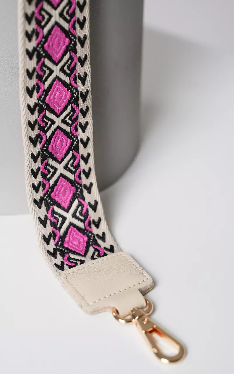 Taschenriemen mit Muster Beige Fuchsia