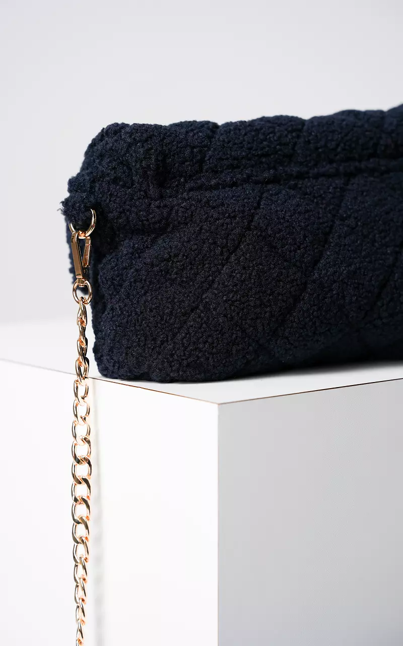 Teddy bag with gold-coloured handle Dark Blue