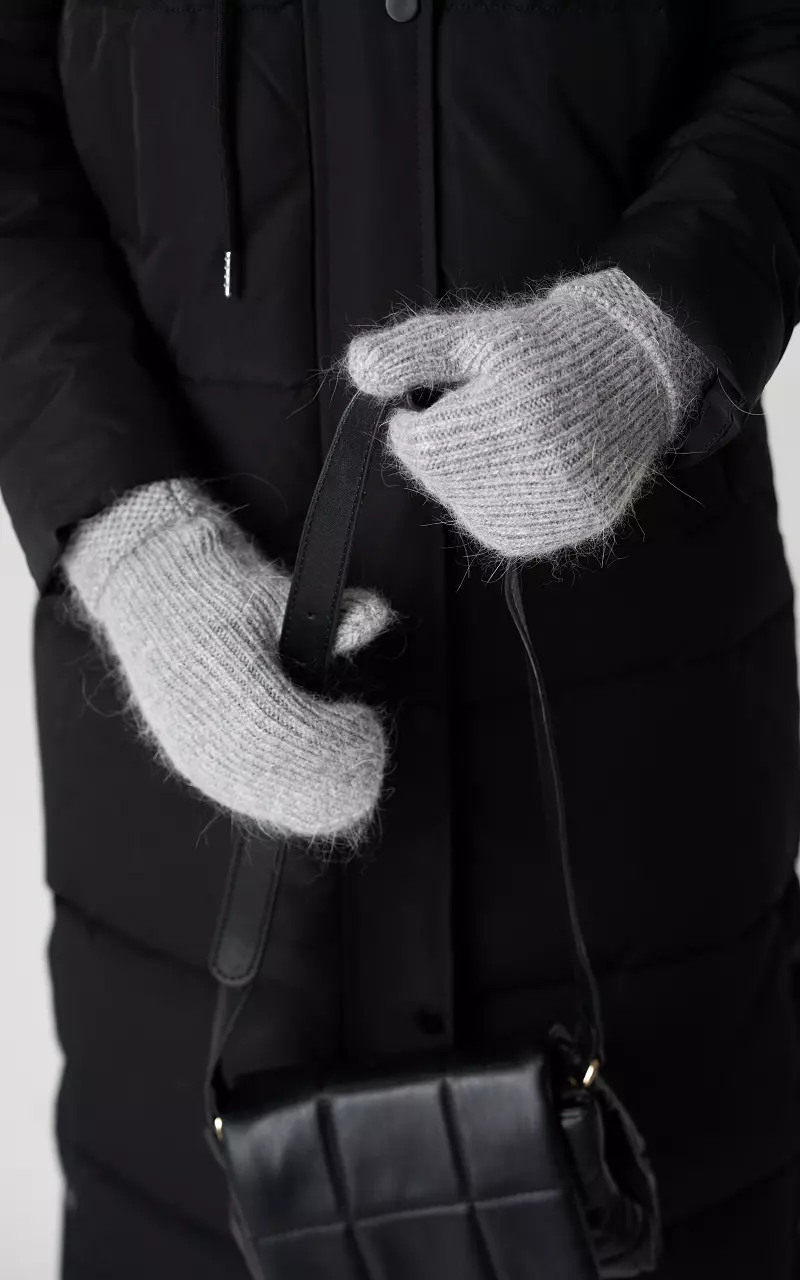 Knitted mittens Grey