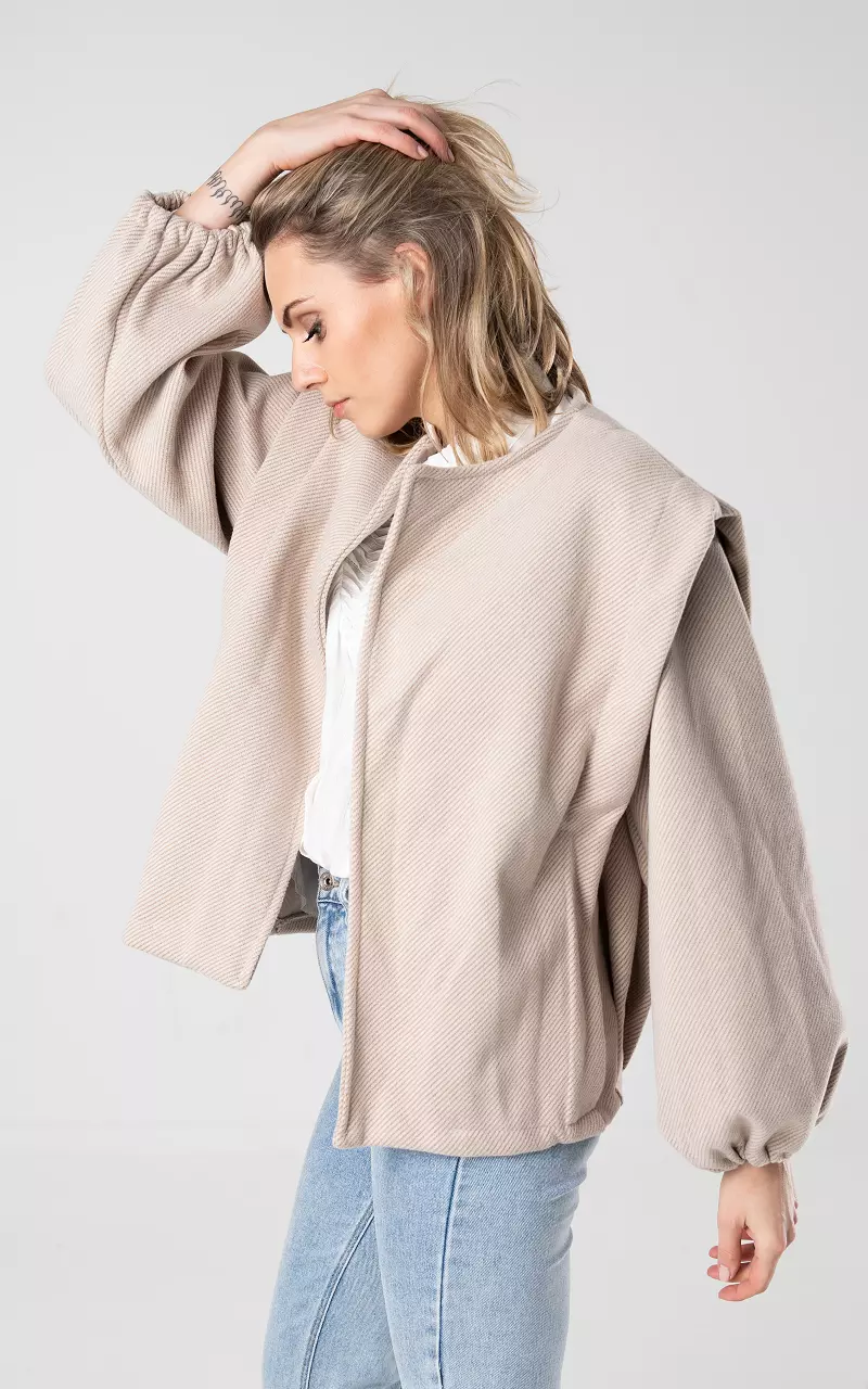 Coat with puffed sleeves Beige