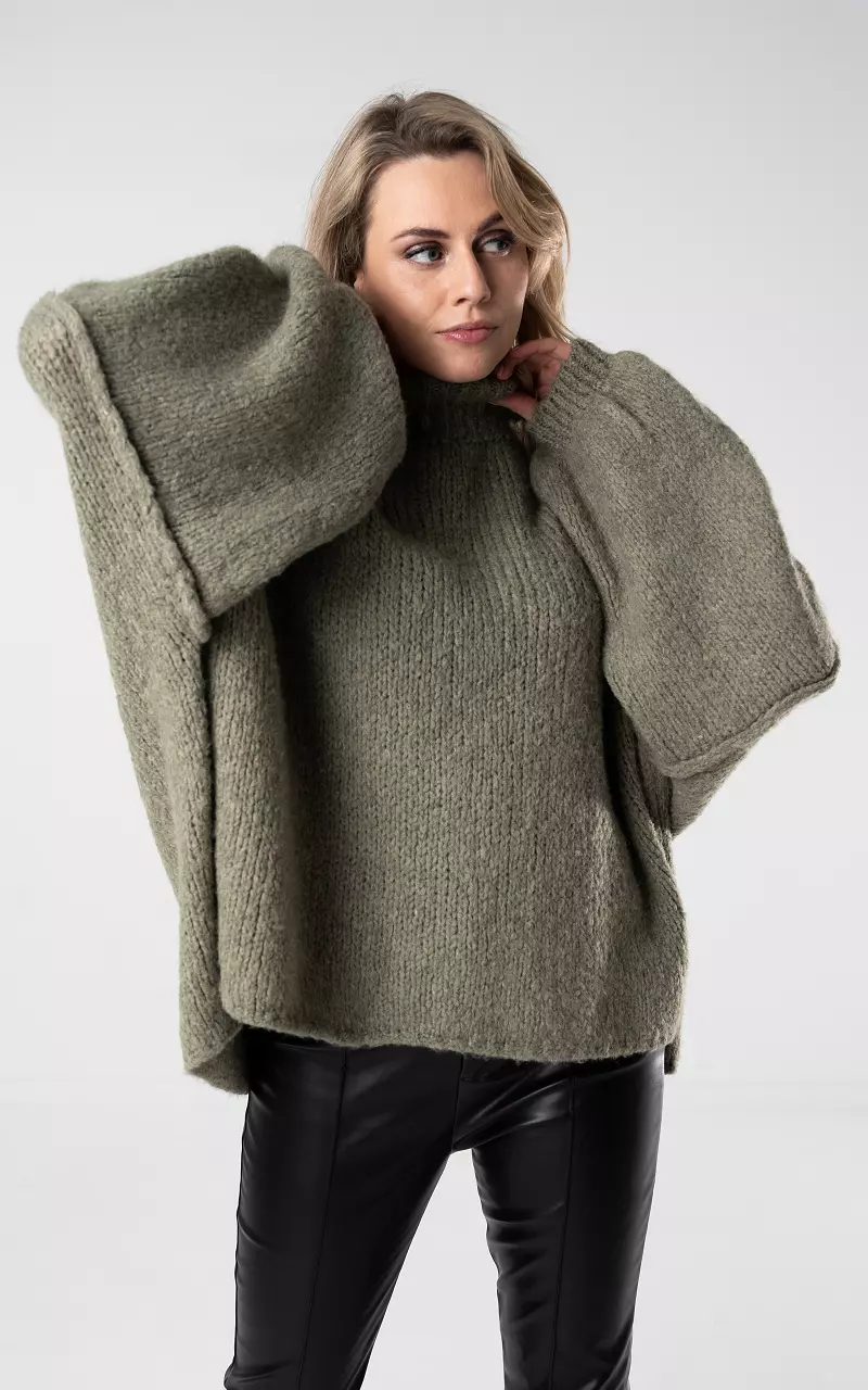 Oversized woolen sweater Dark Green