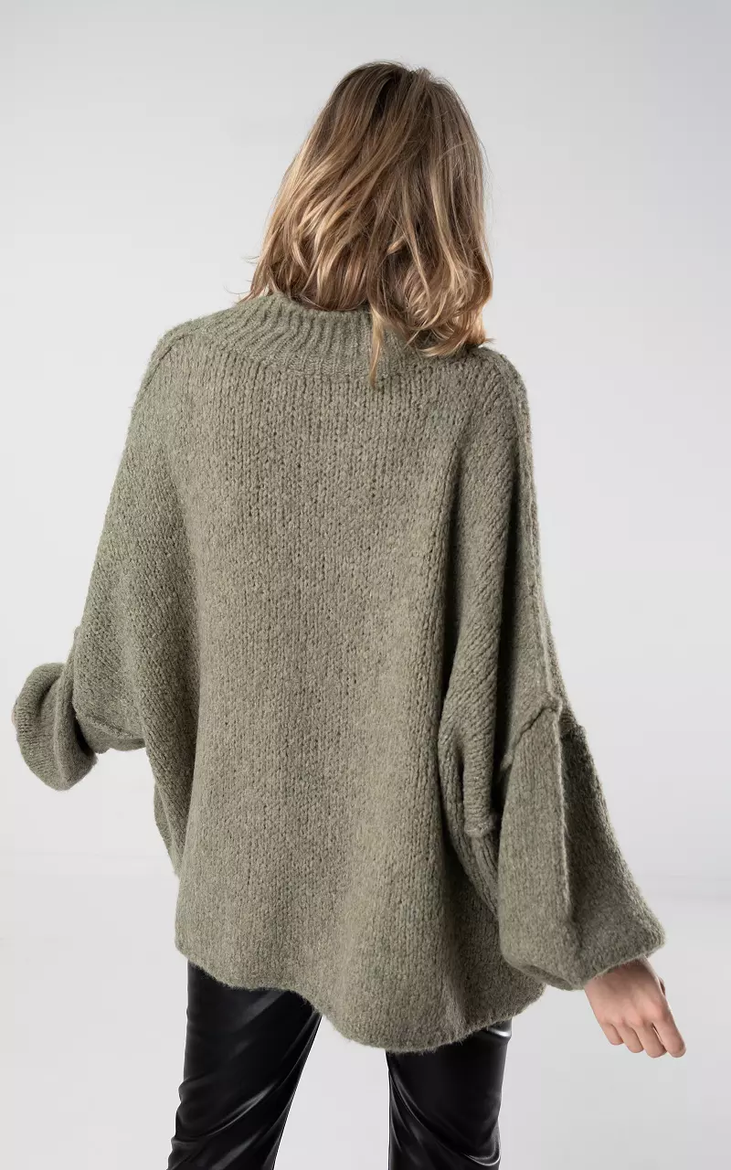 Oversized woolen sweater Dark Green