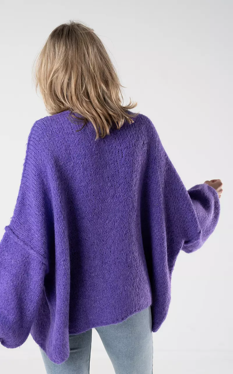Oversized woolen sweater Purple