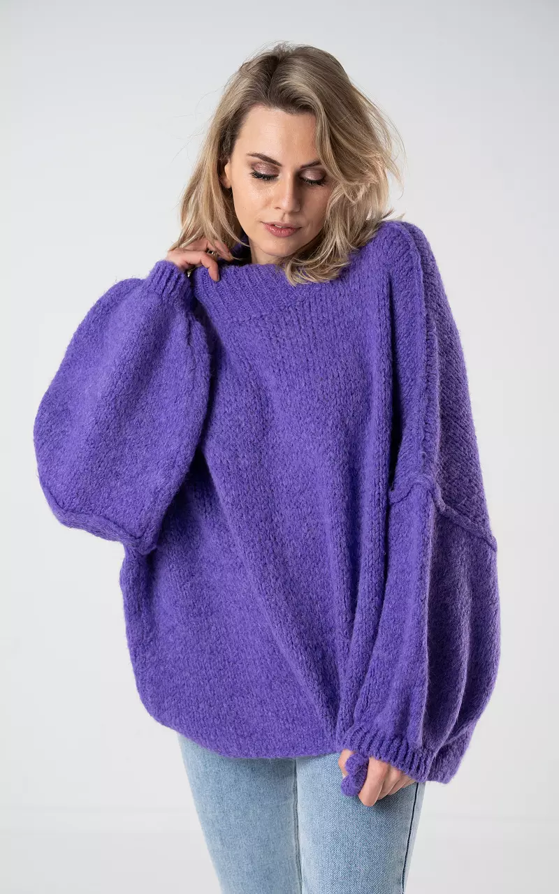Oversized woolen sweater Purple