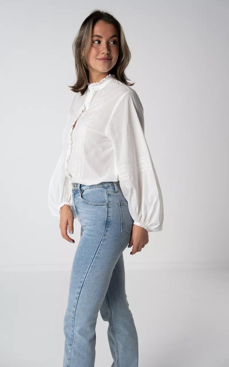 Blouse with ruffle detail White