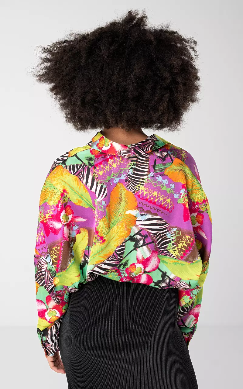 Blouse with buttons and print Multicolor