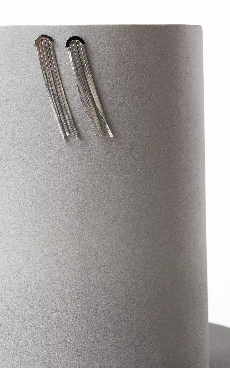 Ketten-Ohrringe aus Edelstahl Silber