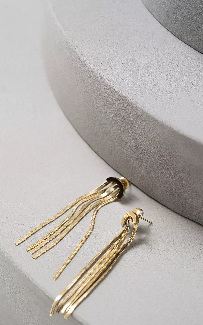Ketten-Ohrringe aus Edelstahl Gold