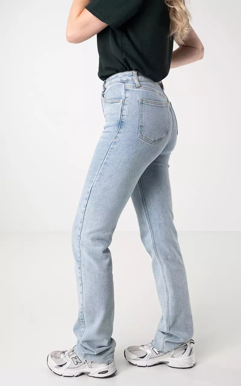 Straight fit high waist jeans Shuttle Light Blue