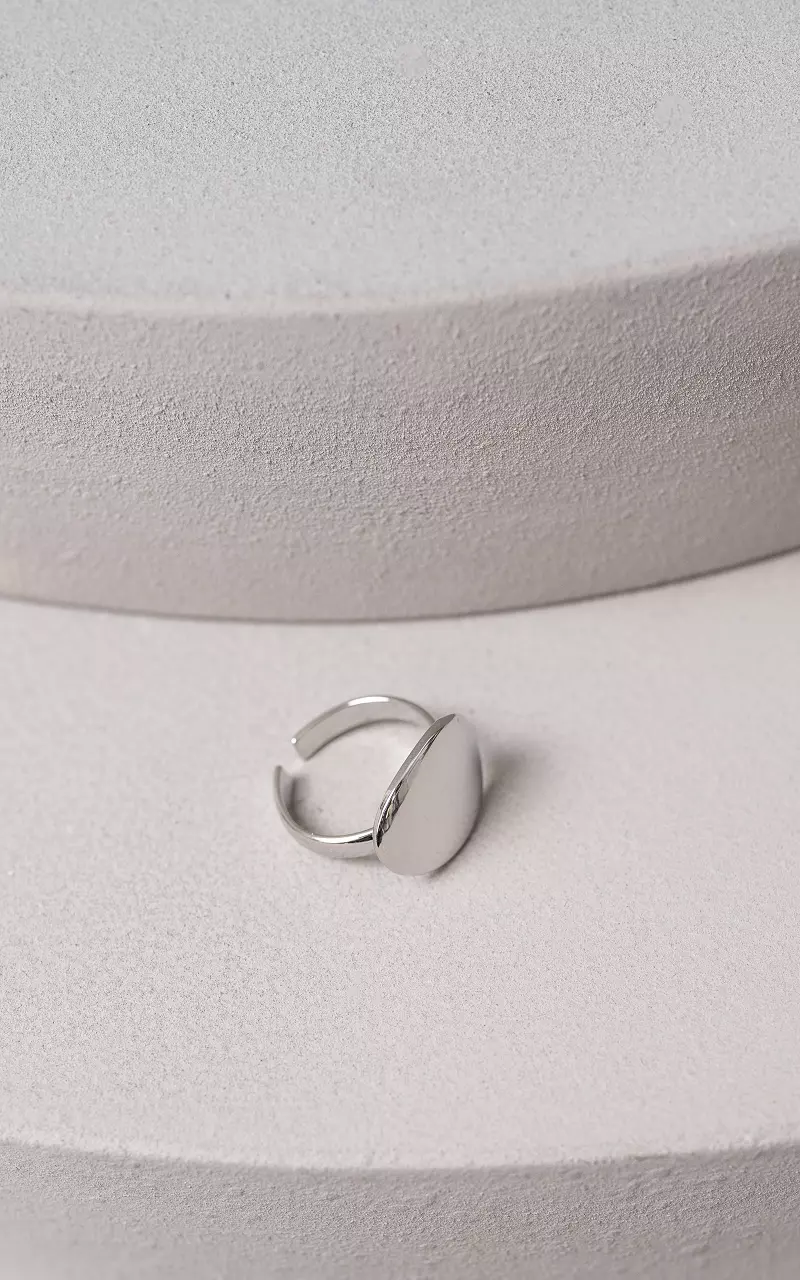 Verstelbare ring van stainless steel Zilver