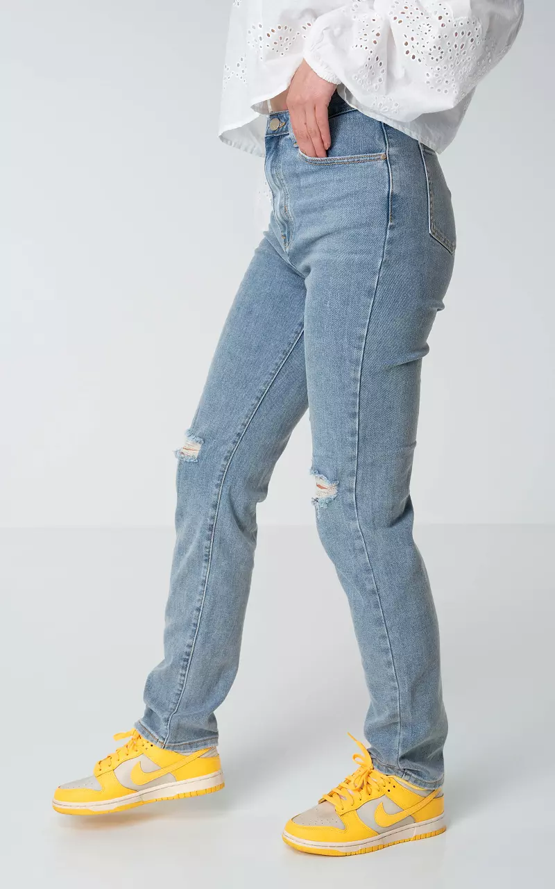 Straight fit destroyed jeans Orbit Lichtblauw