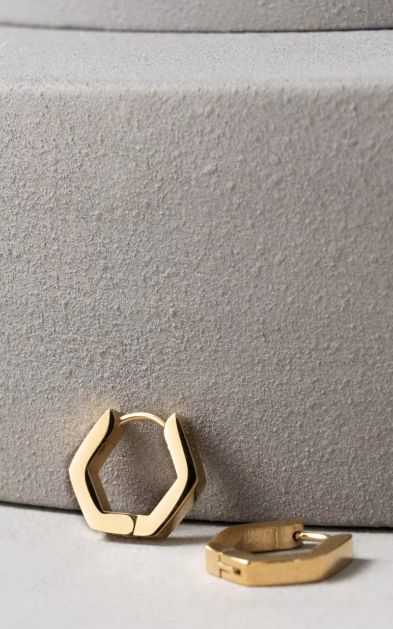 Hexagon-Ohrringe Gold