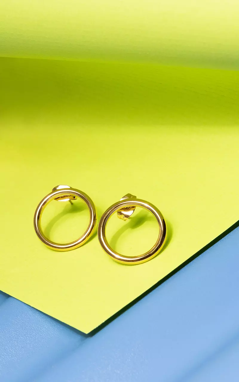Circle-shaped earrings of stainless steel Gold