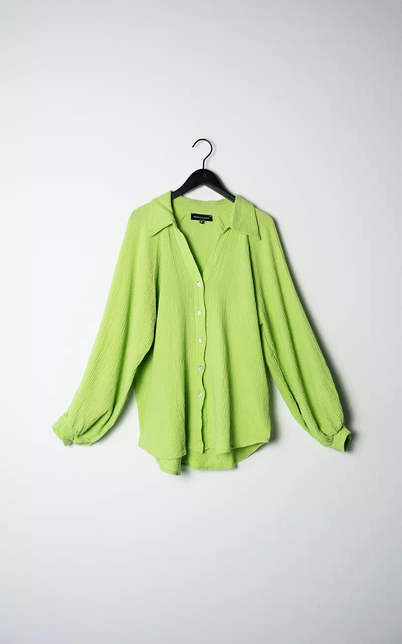 Cotton blouse with buttons Light Green