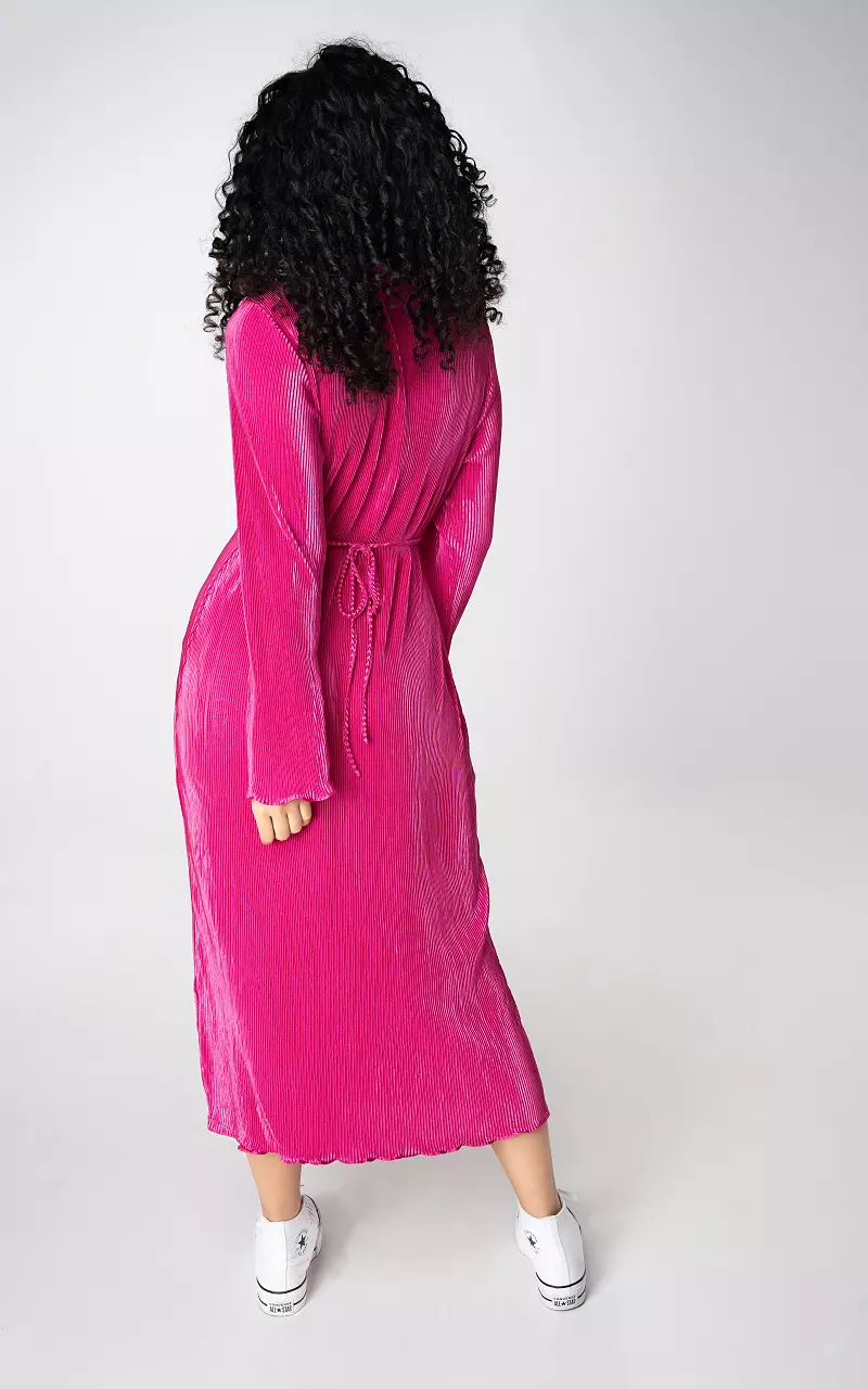 Maxi-Wickelkleid mit V-Ausschnitt Pink