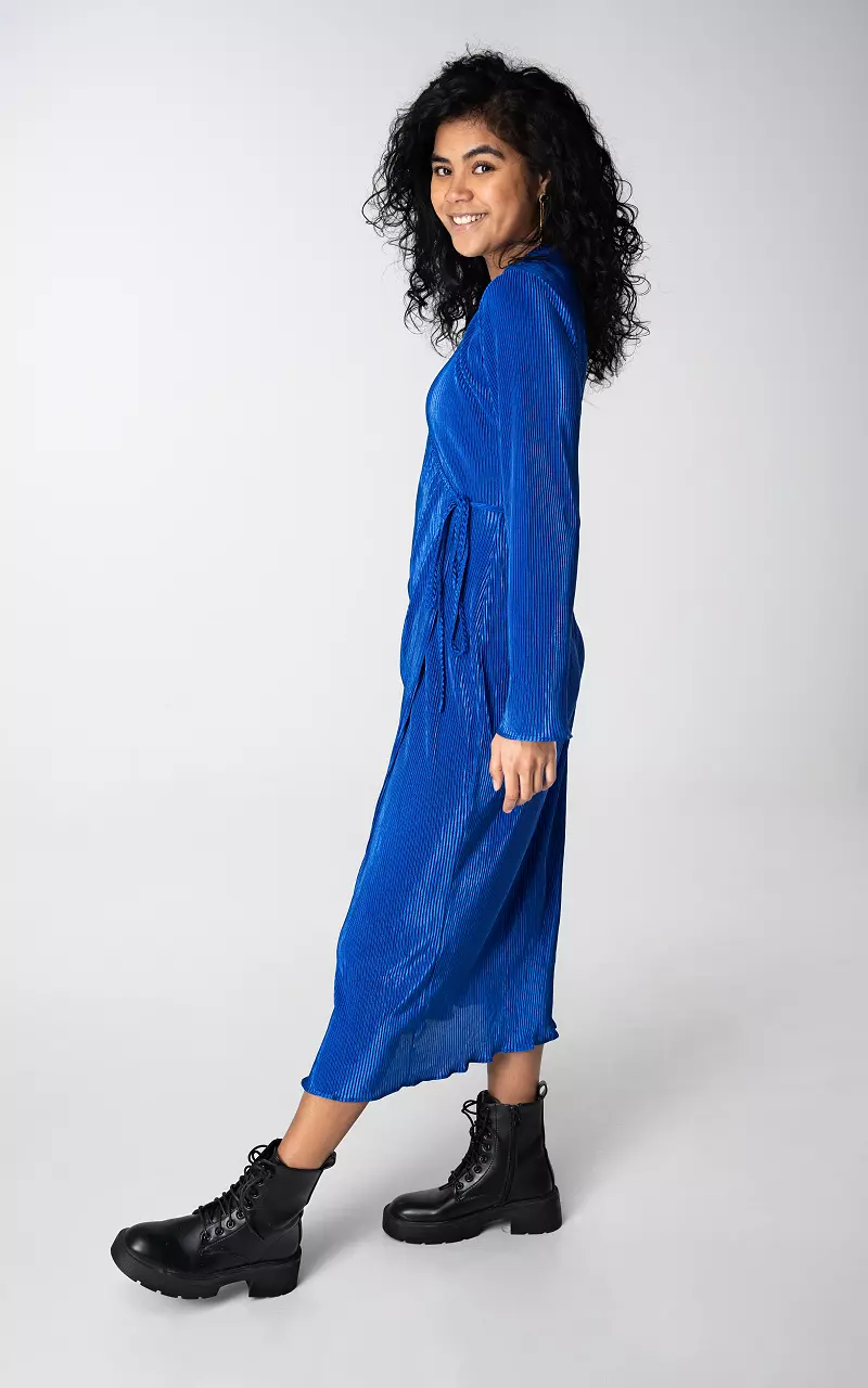 Maxi-Wickelkleid mit V-Ausschnitt Kobaltblau