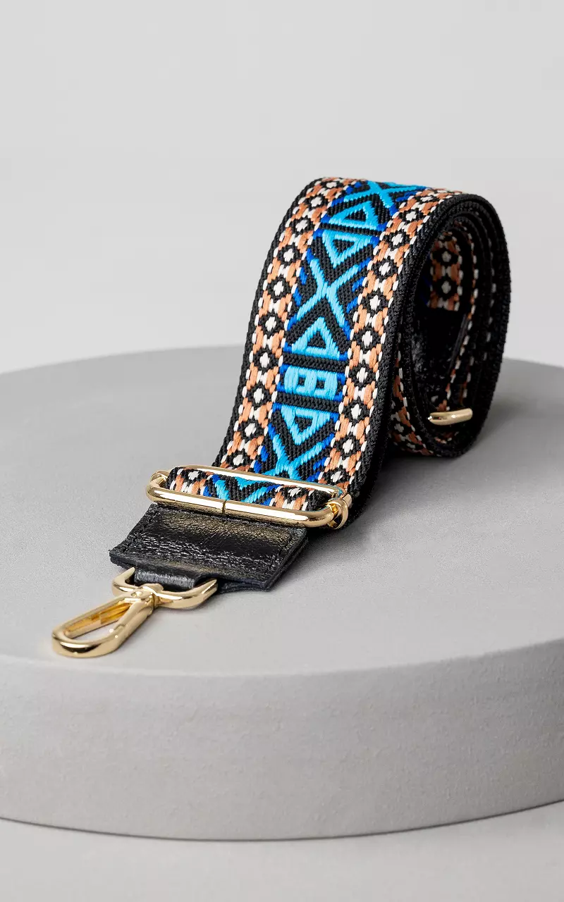 Adjustable bag handle with pattern Blue Gold