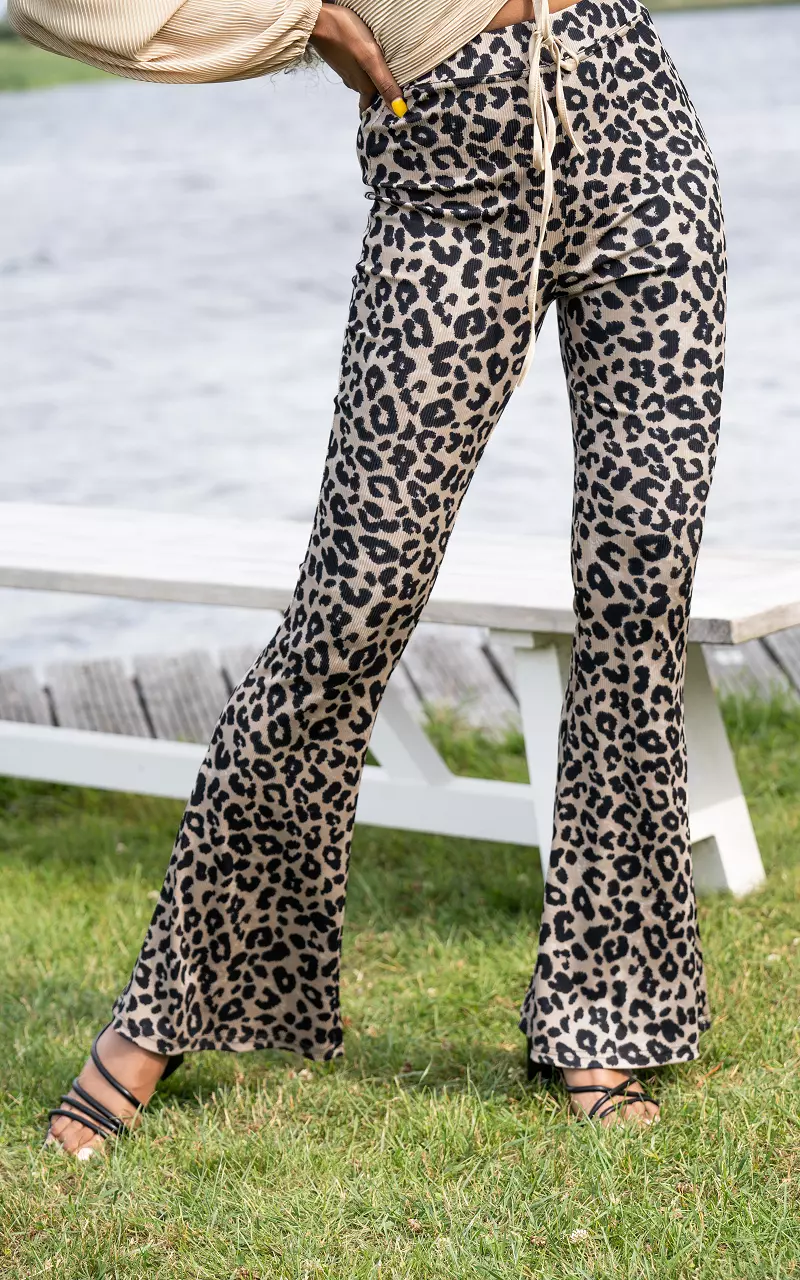Hose mit ausgestelltem Bein  Leopard
