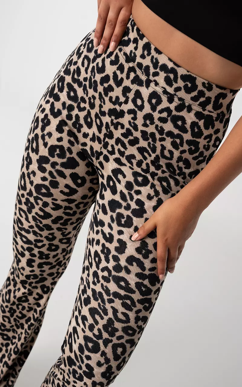 Flared pants with elastic band Leopard