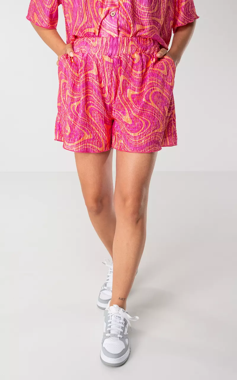 Shorts met elastische band Roze Oranje