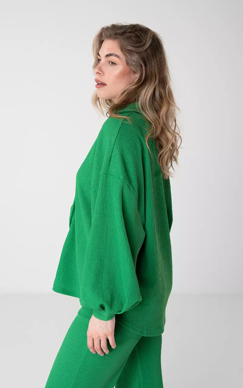 Oversized blouse met knoopjes Groen