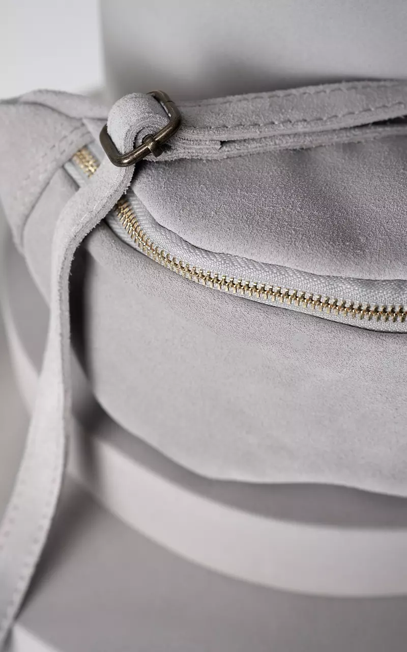 Wildleder-Hüfttasche mit Reißverschluss Grau