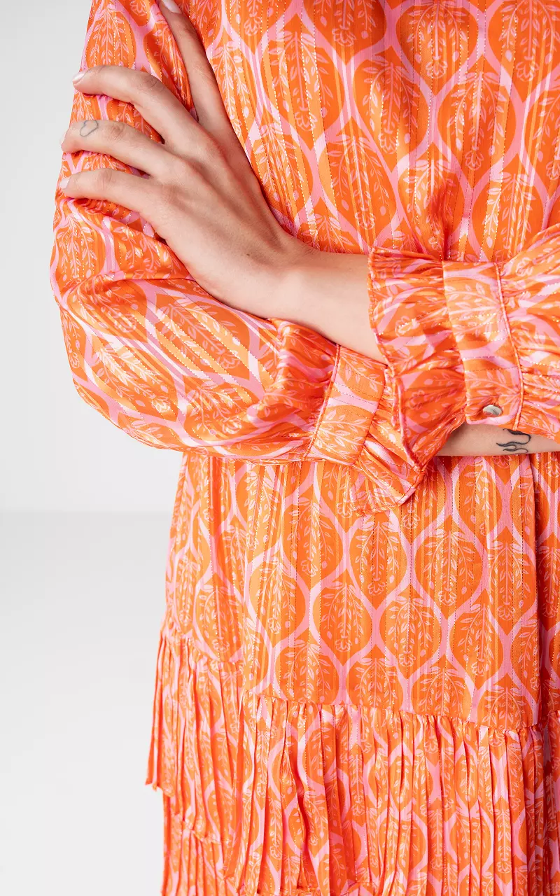 Kleid mit Rundhalsausschnitt Orange Hellrosa