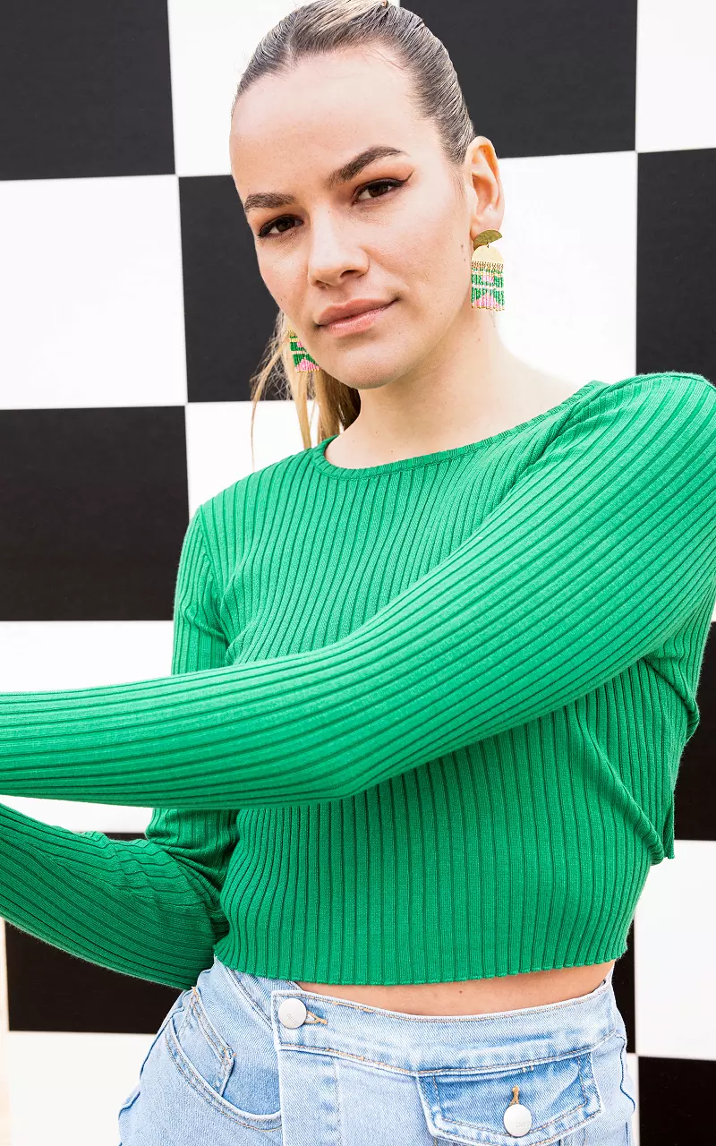Cropped top with open back Green