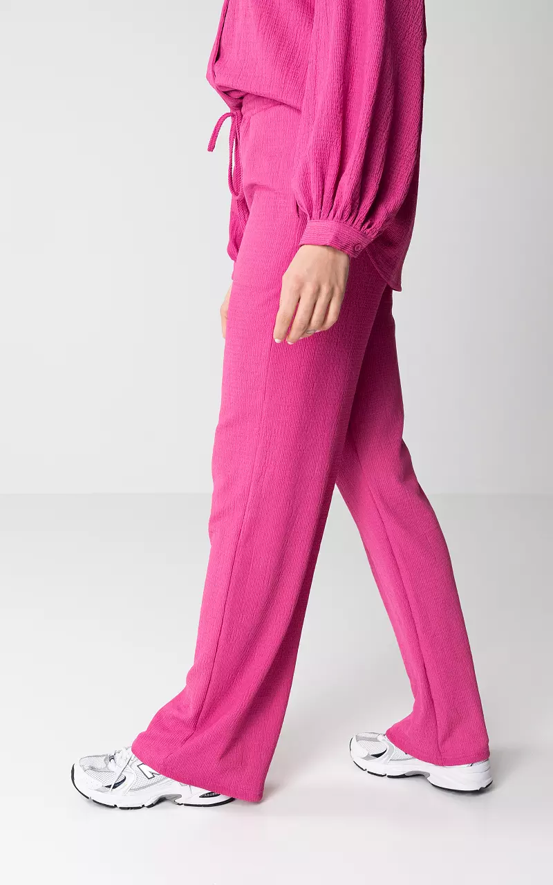 Wide leg pants with tie Pink