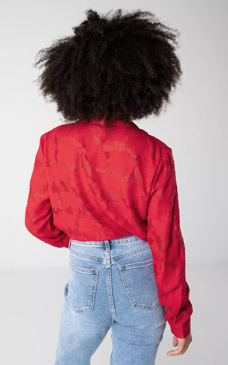 Blouse with see-through details Red