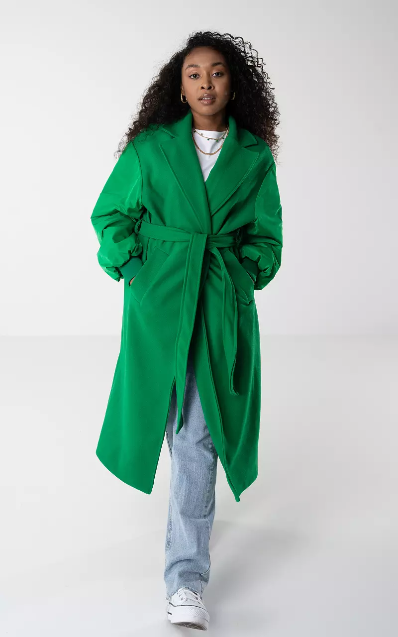 Coat with bomber sleeves Green