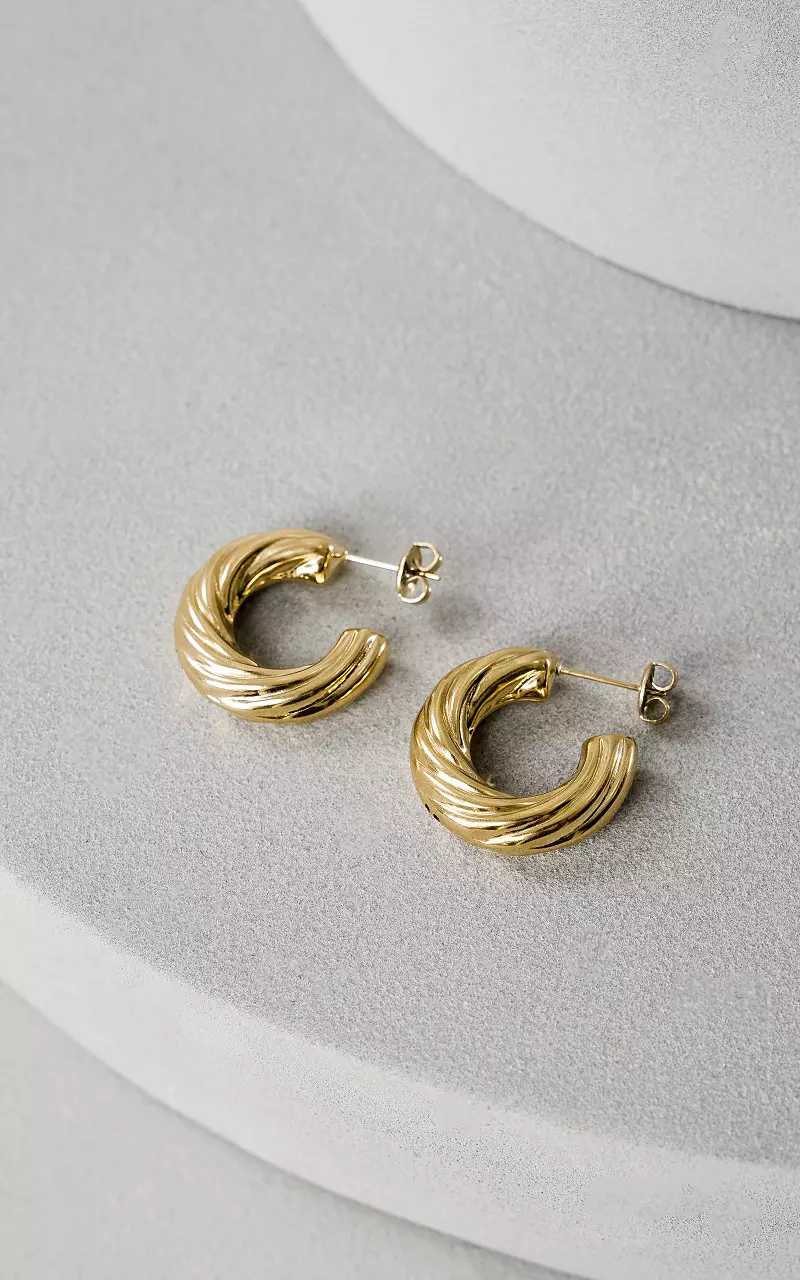 Twisted Ohrringe aus Edelstahl Gold