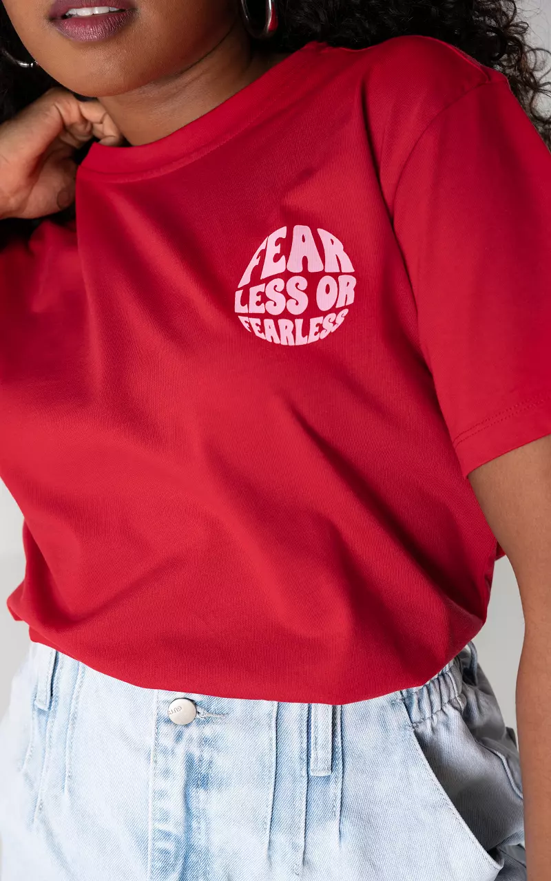 Shirt mit Print Vorder-und Rückseite Rot