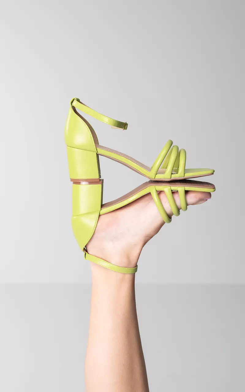 Heels with block heel Light Green