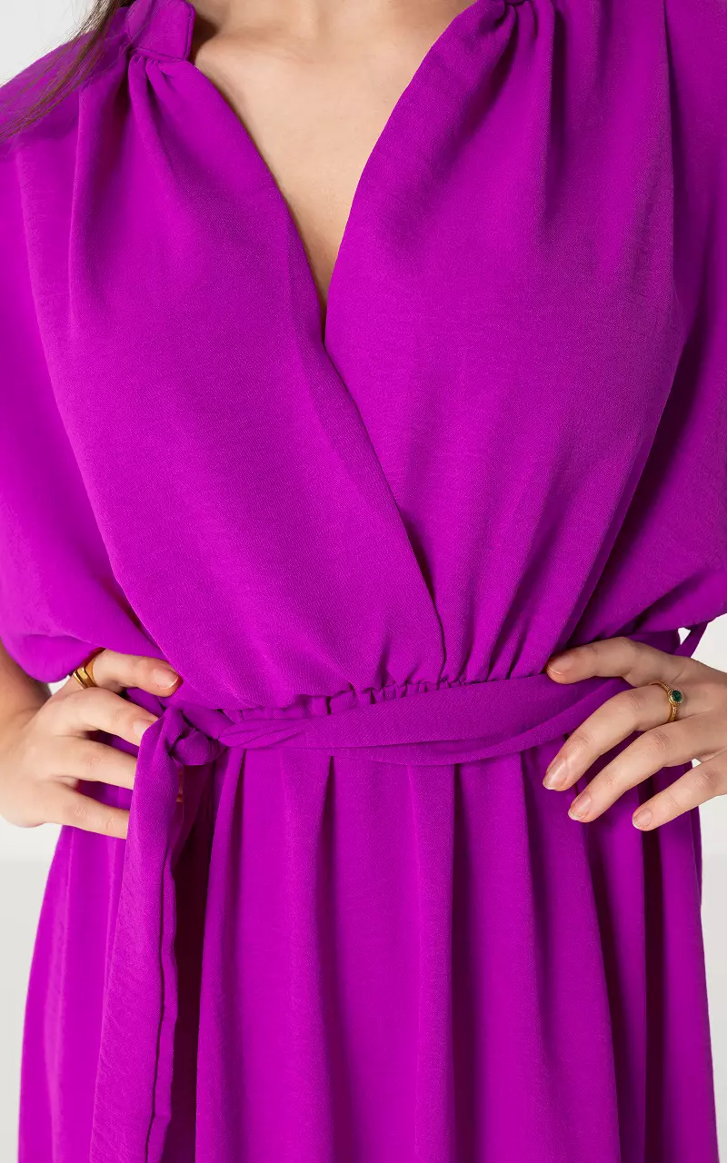 Maxi dress with short sleeves Purple