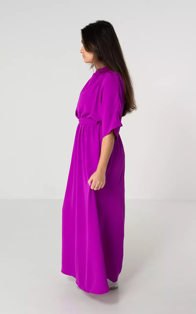 Maxi dress with short sleeves Purple
