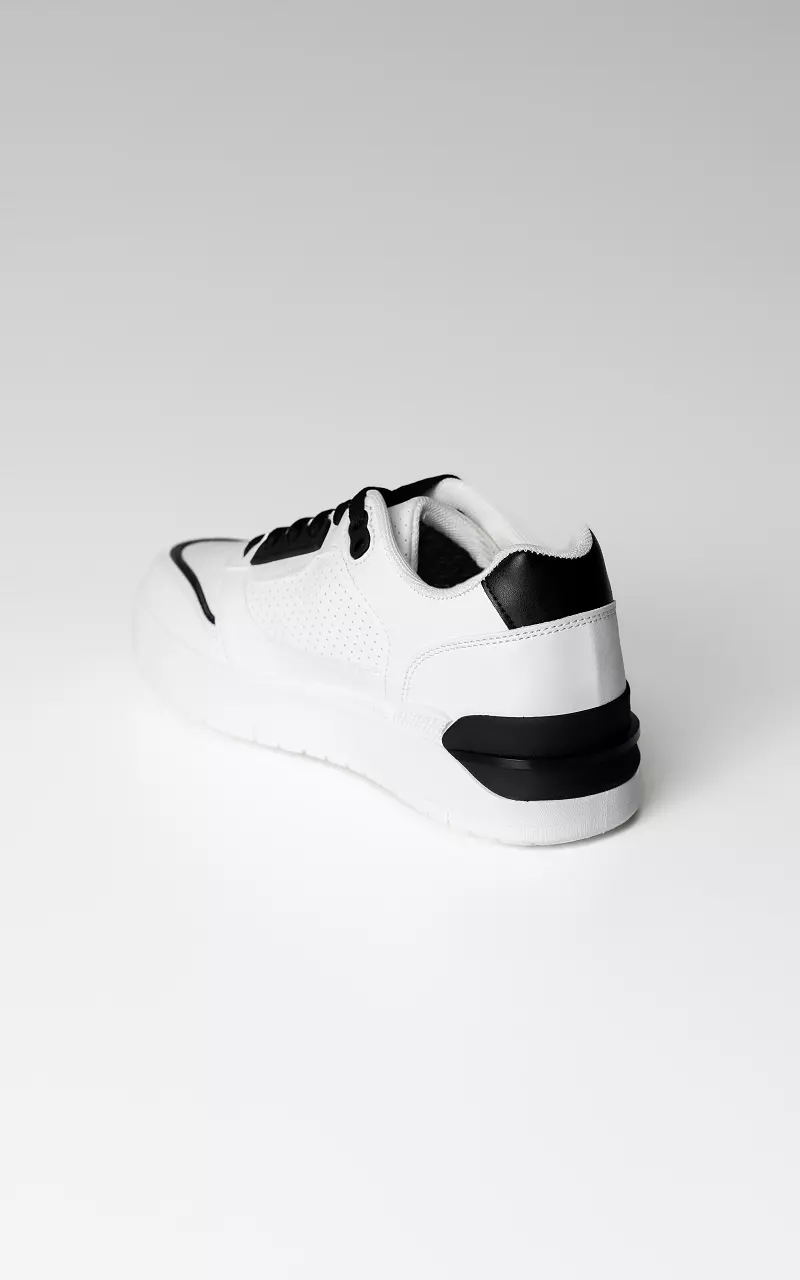 Lace-up sneakers with thick sole White Black