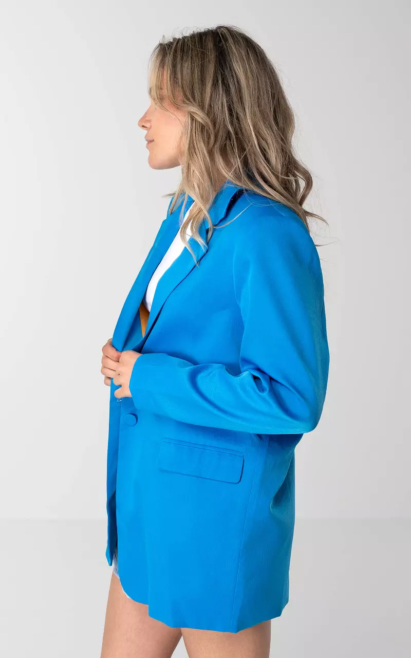 Oversized blazer met schoudervulling Blauw