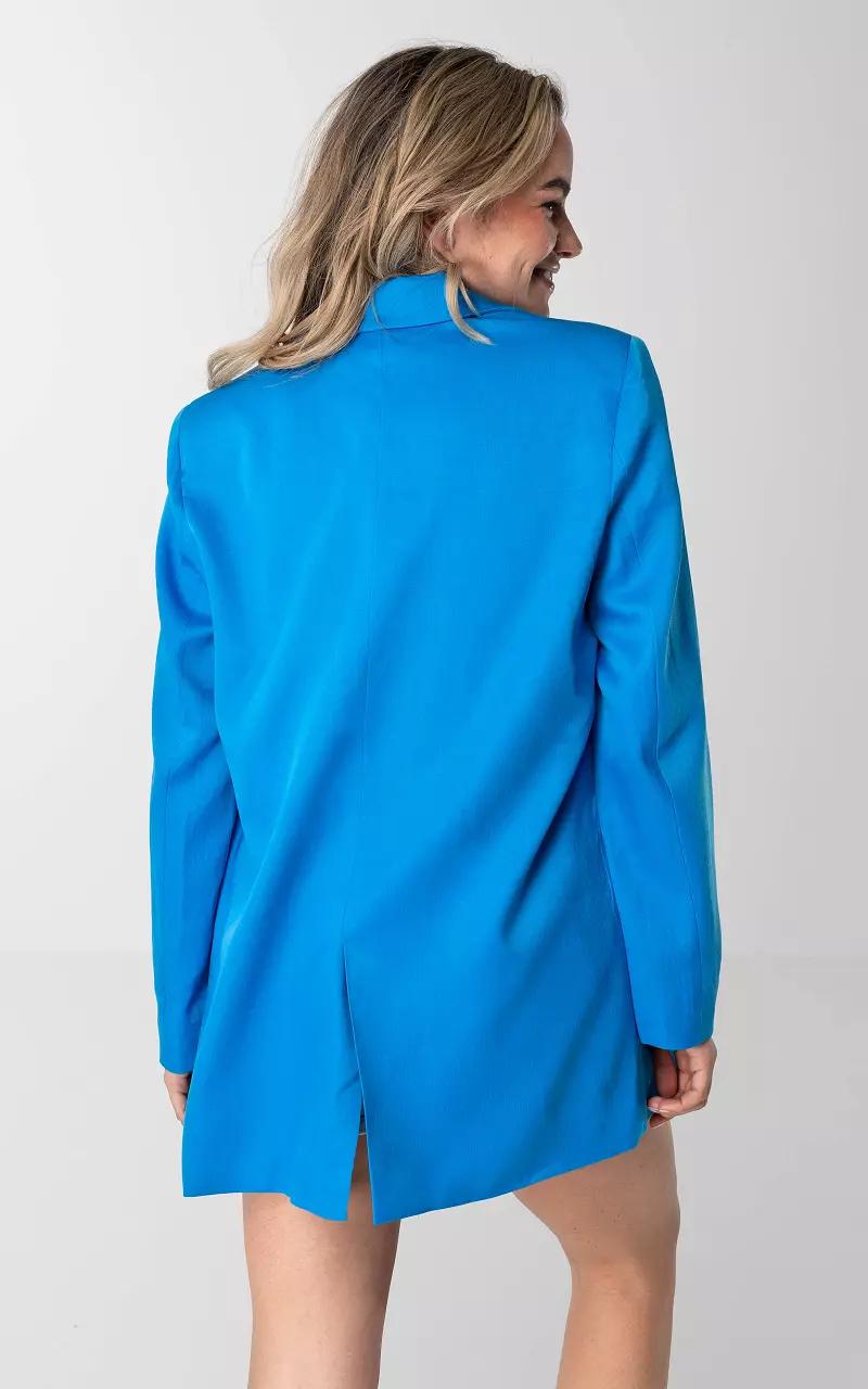 Oversized blazer met schoudervulling Blauw