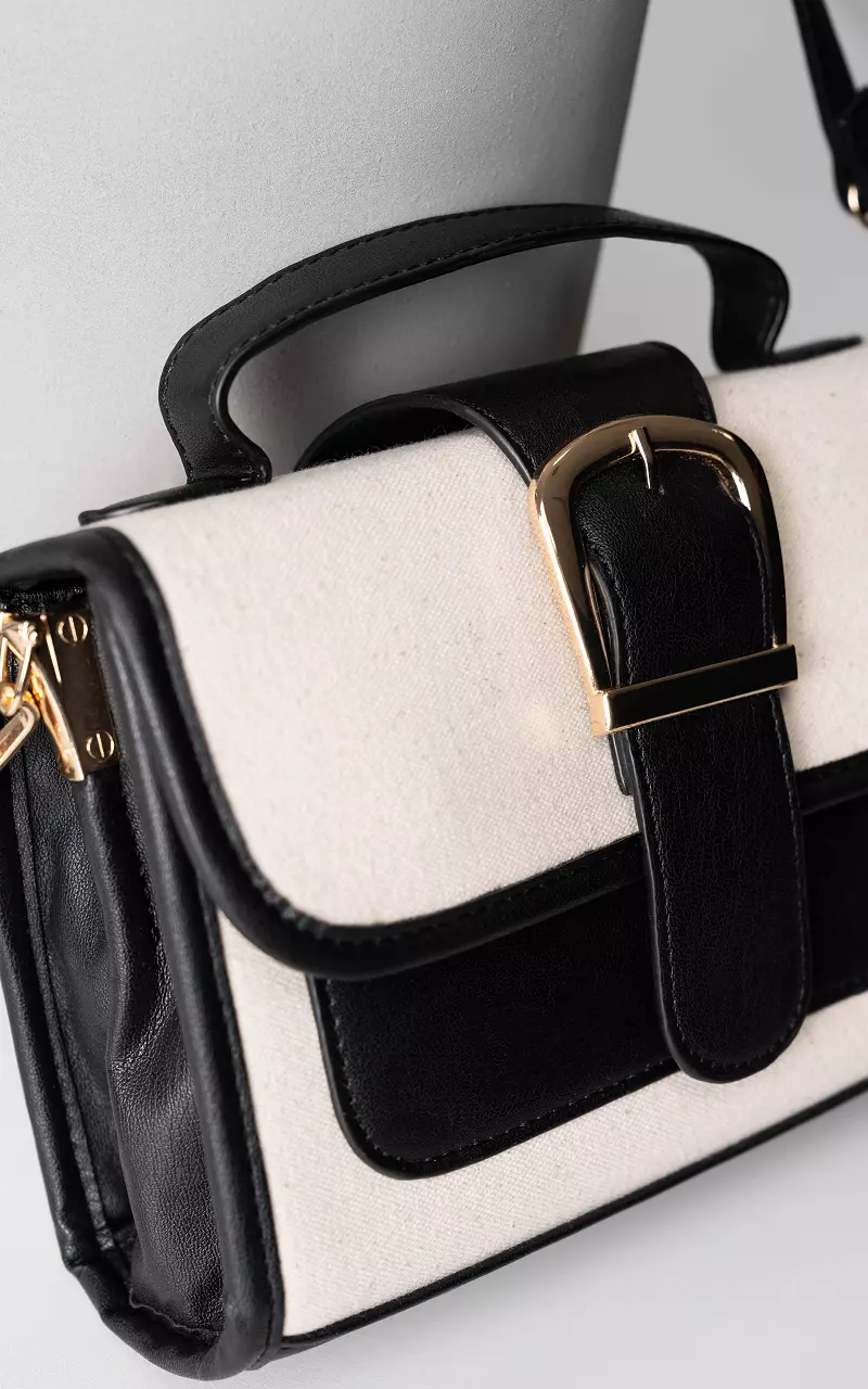 Bag with gold-coloured details Black Cream