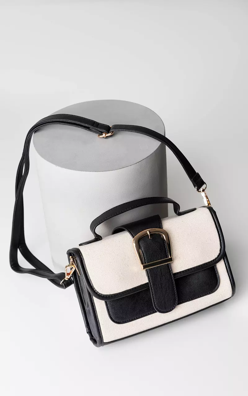 Bag with gold-coloured details Black Cream