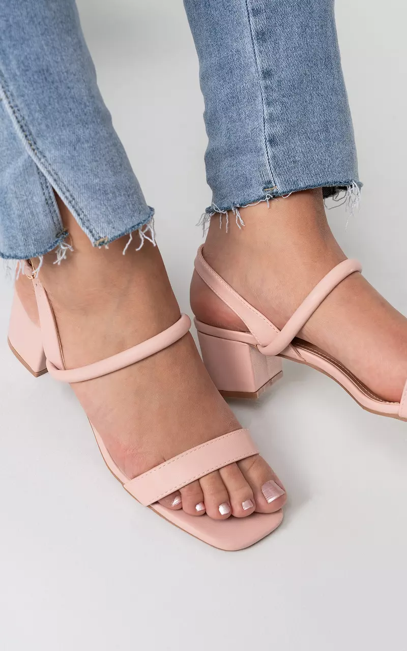 Heels with adjustable ankle strap Light Pink