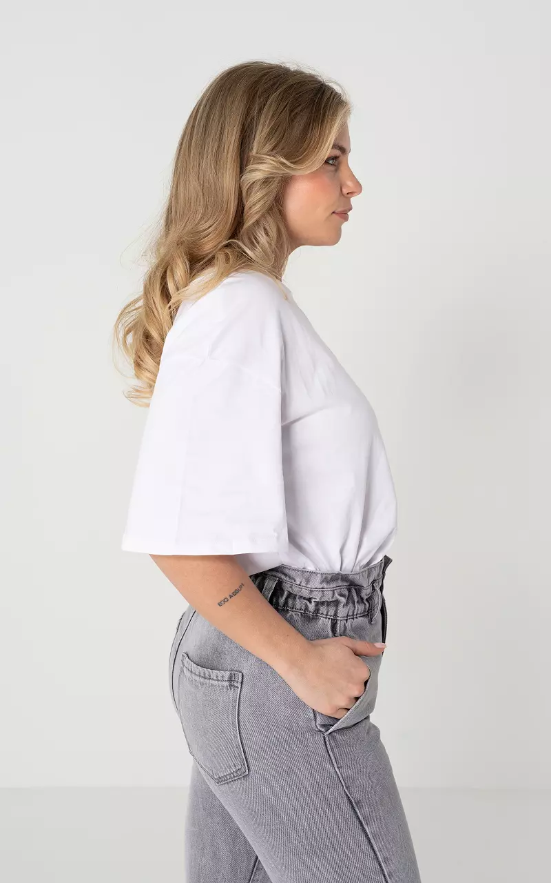 Asymmetrisches Shirt aus Baumwolle Weiß