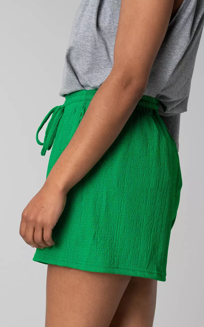 Shorts met elastieken band Groen