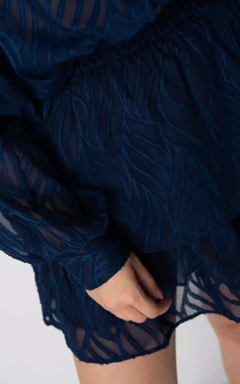 Layered skirt with pattern Dark Blue